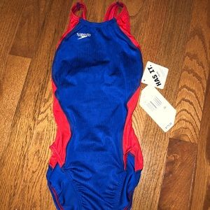 NEW W/ TAG Navy/Red Speedo Fast Skin Record Breaker